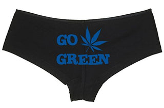 Go Green Pot Leaf - Black Boyshort