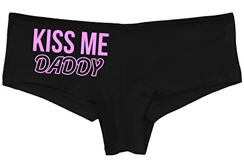 Knaughty Knickers Kiss Me Daddy Snuggle BabyGirl Master Black Boyshort Underwear