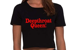 Deepthroat Queen - Black Crop Top