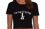Knaughty Knickers I Like Boys With Big Bongs Pot Weed Black Cropped Tank Top