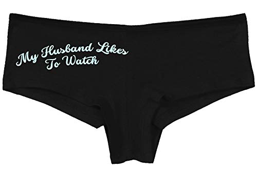 Knaughty Knickers My Husband Likes To Watch Swinger Black Boyshort Underwear