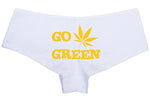 Knaughty Knickers Women's Go Green Pot Leaf Weed Hot Sexy Boyshort