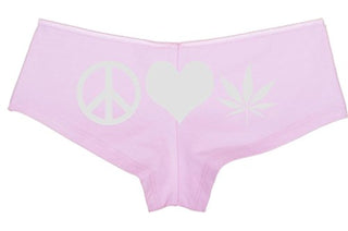 Peace Love Pot - Pink Boyshort