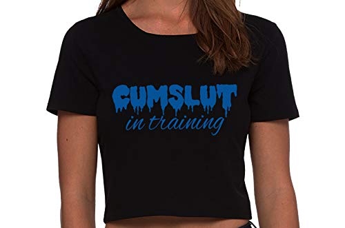 Knaughty Knickers Cumslut In Training Submissive Oral Sub Slut Black Crop Top