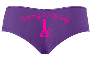 I Like Boys With Big Bongs - Purple Boyshort