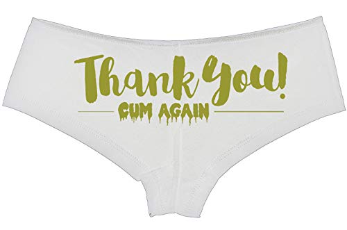 Knaughty Knickers Thank You Cum Again Sexy Flirty Cumslut Slutty White Boyshort