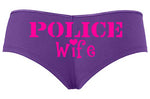 Knaughty Knickers Police Wife Sheriff LEO Thin Blue Line Cute Sexy Purple Boyshort
