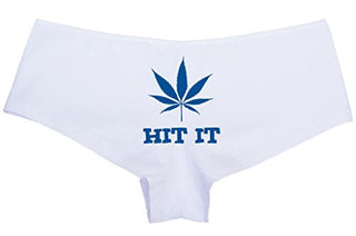 Hit It Pot Leaf - White Boyshort