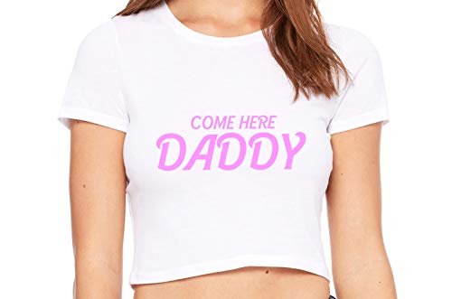 Knaughty Knickers Come Here Daddy DDGL BDSM Obedient White Crop Tank Top