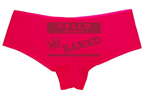 Knaughty Knickers Women's Hello My Name is Baked Weed Hot Sexy Boyshort