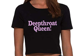 Deepthroat Queen - Black Crop Top