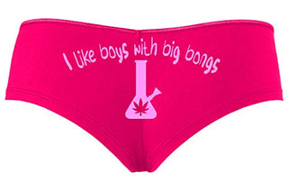 I Like Boys With Big Bongs - Hot Pink Boyshort