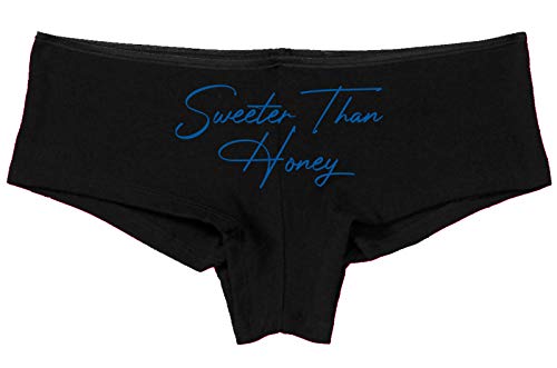 Knaughty Knickers Sweeter Than Honey Cute Oral Flirty Black Boyshort Underwear