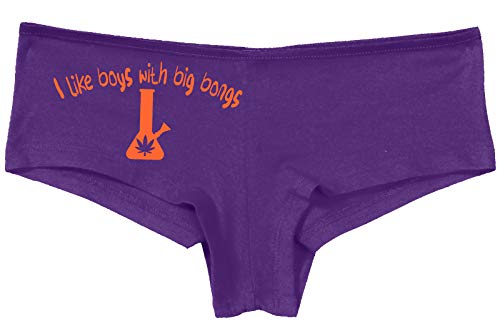 Knaughty Knickers I Like Boys With Big Bongs Pot Weed Slutty Purple Panties