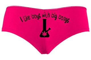I Like Boys With Big Bongs - Hot Pink Boyshort