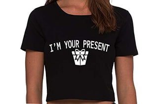 I'm Your Present - Black Crop Top