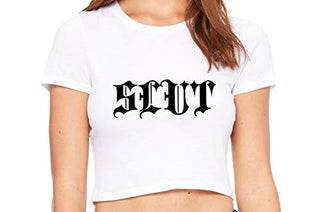 Slut Gothic - White Crop Top