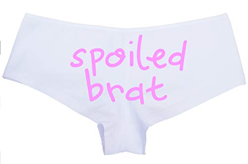 Knaughty Knickers Spoiled Brat DDLG Sexy White Boyshort Panties for Little Sub