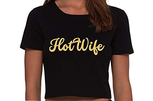 Knaughty Knickers HotWife Life Shared Lifestyle Hot Wife Black Cropped Tank Top