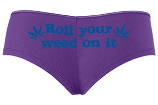 Roll You Weed on It - Purple Boyshort