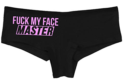 Knaughty Knickers Fuck My Face Master Oral Deepthroat Black Boyshort Underwear