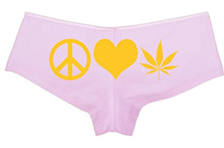 Peace Love Pot - Pink Boyshort