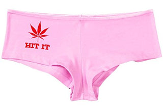 Hit It Pot Leaf - Pink Boyshort