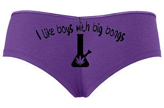 I Like Boys With Big Bongs - Purple Boyshort