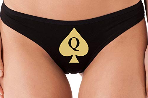 Knaughty Knickers Queen of Spades logo black thong Underwear tattoo bbc QofS qos