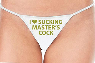 I Love Sucking Master's Cock - White String Thong