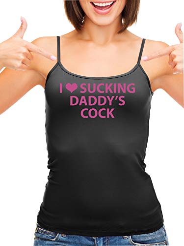 Knaughty Knickers I Love Sucking Daddys Cock DDLG Oral Black Camisole Tank Top