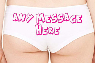 Personalized - Custom Text - White Boyshorts