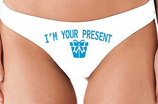 I Am Your Present - White Thong