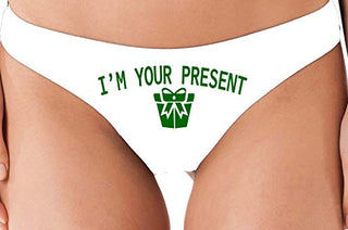 I Am Your Present - White Thong