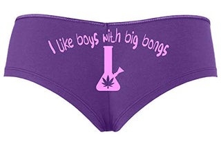 I Like Boys With Big Bongs - Purple Boyshort