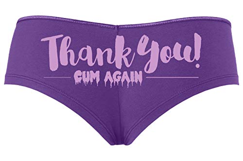 Knaughty Knickers Thank You Cum Again Sexy Flirty Cumslut Slutty Purple Boyshort