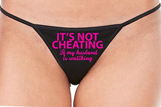 Its Not Cheating If My Husband Watches - Black String Thong