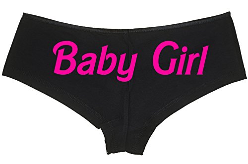 Knaughty Knickers Daddy's Baby Girl black boyshort with pink logo
