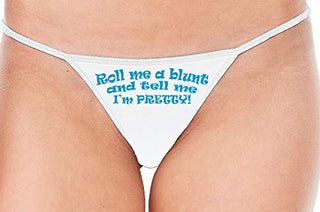 Roll Me A Blunt and Tell Me Im Pretty - White String Thong