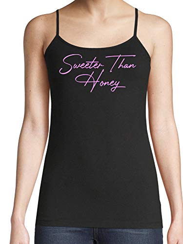 Knaughty Knickers Sweeter Than Honey Cute Oral Flirty Black Camisole Tank Top