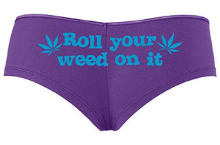 Roll You Weed on It - Purple Boyshort
