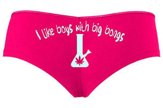 I Like Boys With Big Bongs - Hot Pink Boyshort