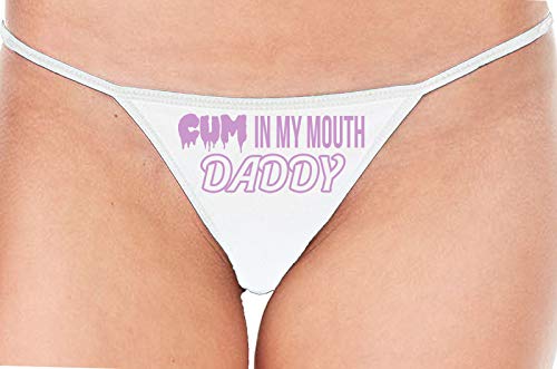 Knaughty Knickers Cum In My Mouth Daddy Oral Blow Job White String Thong Panty