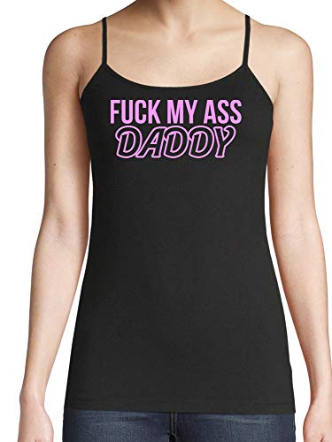Knaughty Knickers Fuck My Ass Daddy Anal Sex Submissive Black Camisole Tank Top