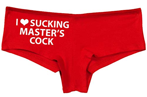 Knaughty Knickers I Love Sucking Masters Cock Blowjob Slut Slutty Red Panties