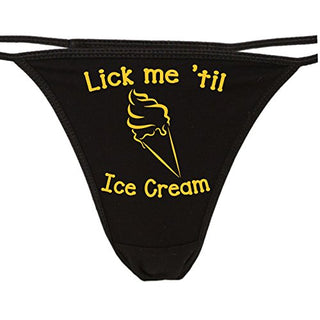 Lick Me Till Ice Cream - Black String Thong