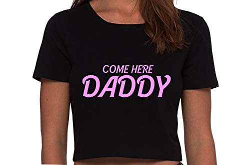 Knaughty Knickers Come Here Daddy DDGL BDSM Obedient Black Cropped Tank Top