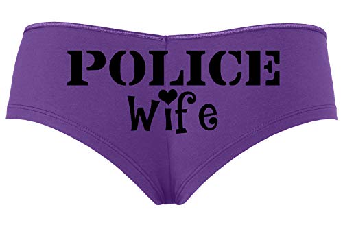 Knaughty Knickers Police Wife Sheriff LEO Thin Blue Line Cute Sexy Purple Boyshort