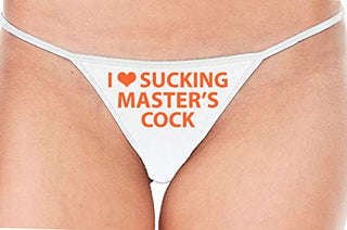 I Love Sucking Master's Cock - White String Thong