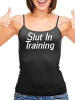 Knaughty Knickers Slut in Training Keep Slutty HotWife Black Camisole Tank Top